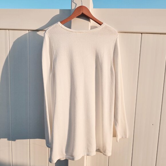 Quacker Factory JOY Lurex Long Sleeve Pullover Sweater | Sequins & Tinsel | 1X - Picture 4 of 14